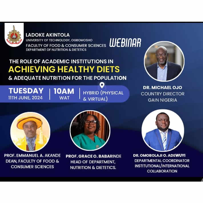 WEBINAR: The role of academic Institutions in achieving healthy diets & adequate nutrition for the population