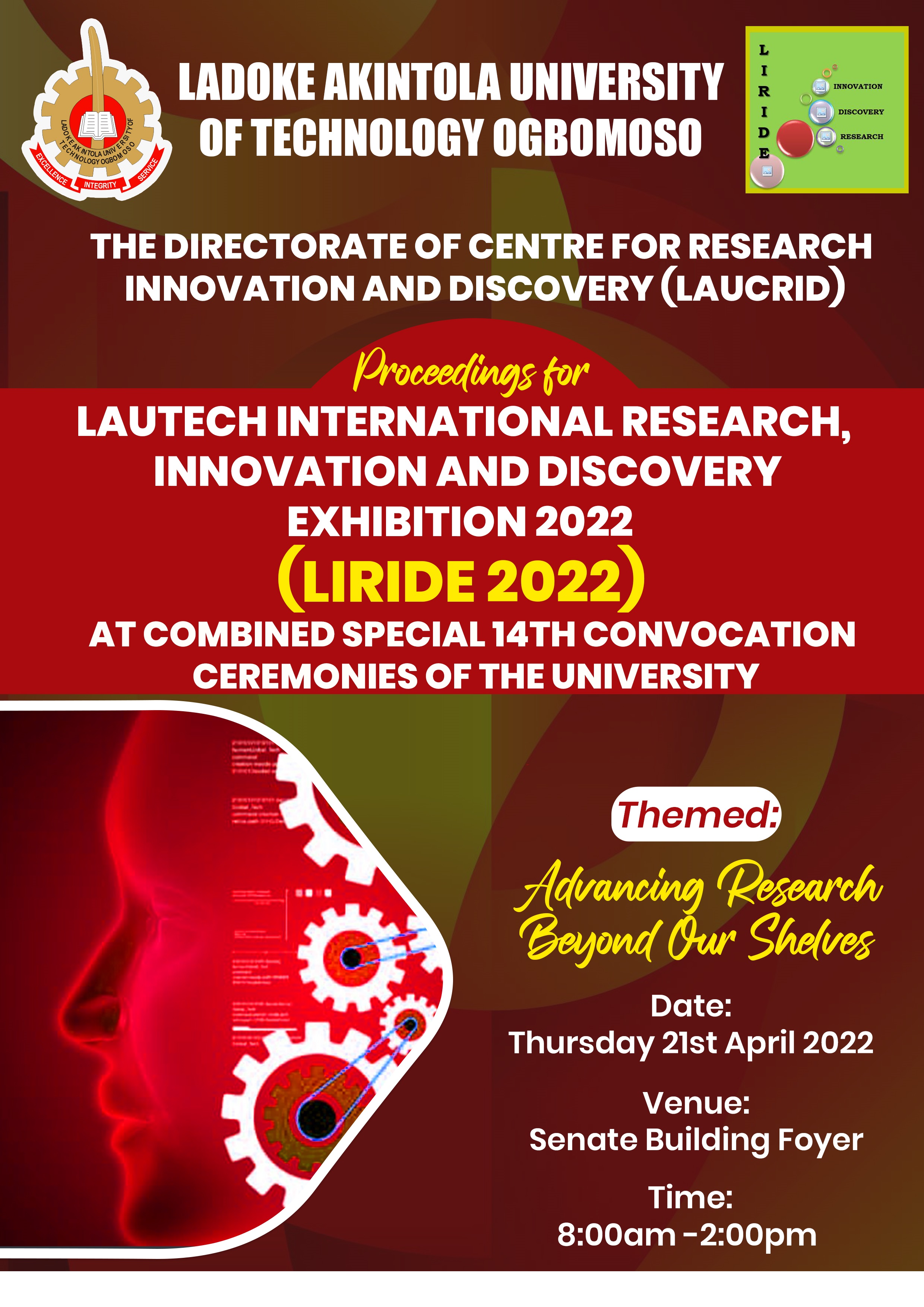 LAUTECH INTERNATIONAL RESEARCH, INNOVATION AND DISCOVERY EXHIBITION 2022 (LIRIDE 2022)