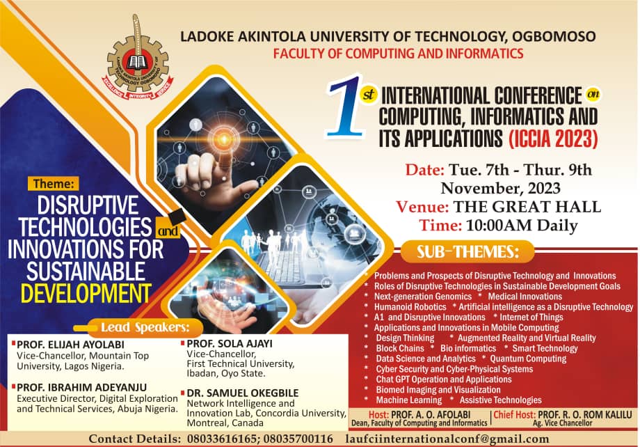 1st International Conference on Computing, Informatics and Its Applications (ICCIA 2023)