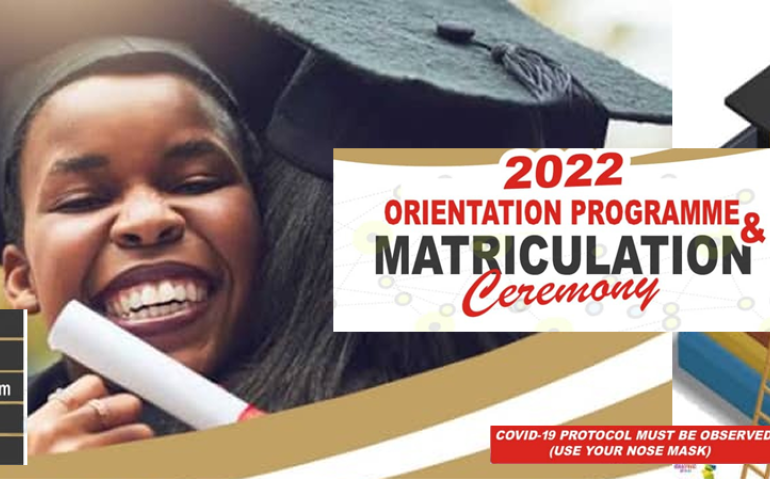 2021/2022 Matriculation Ceremony: Programme of Events